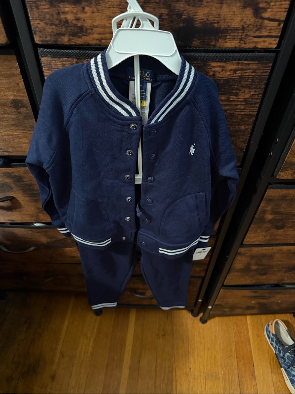 Ralph Lauren Navy Blue Kids Matching Set with White Trim NWT